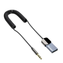 Adattatore Bluetooth 5.0 USB a jack da 3,5mm per auto Trasmettitore Ricevitore per autoradio Notebook Altoparlanti Trasferimento audio stabile fino a 10 m 8