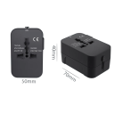 Adattatore da viaggio universale EU con spina e presa EU, porte USB A, adattatore di alimentazione AC con protezione, copertura di sicurezza e bloccaggio 4