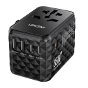 Adattatore da viaggio universale EU UK US AU 2× USB 3× USB-C uscita AC 65W DC Caricabatterie 2500W 100–250V per uso internazionale in viaggio 1