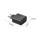 Adattatore di ricarica rapida e cavo duale USB C 1 m PD 45W caricabatterie da viaggio per telefono cellulare spina EU ricarica rapida 480 Mbps 5