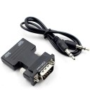 Adattatore HDMI a VGA con uscita audio Convertitore di segnale digitale Riduzione per monitor Proiettore TV Compatibile con PC Notebook Console 2