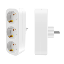 Adattatore multifunzionale per presa EU 14x4 cm Spina elettrica a tre slot 2500W 250V 16A Ricarica di più dispositivi Casa Design elegante 3