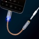 Adattatore USB-C a 3,5 mm jack con convertitore DAC 32 bit 384 kHz per cuffie e altoparlanti Cavo intrecciato Lunghezza 11 cm Lega 5