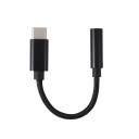 Adattatore USB-C a 3,5mm jack per collegare auricolari cablati a telefono Cavo in nylon intrecciato Estremità in lega di alluminio Lunghezza 1