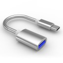 Adattatore USB-C a USB 3.0 con cavo flessibile corto per telefono e notebook Connettori in lega di alluminio Guscio rigato Lunghezza 14 cm 4