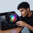 Adequate Processor Cooler for LGA 2011 X79 X99 and E5 TDP 110 W PWM Fan 120 mm with RGB Lighting Hydraulic Bearing Black and White 6