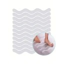Adesivi antiscivolo ondulati per box doccia, strisce 18 x 1,3 cm, bianchi, prevenzione delle cadute su pavimenti bagnati 1