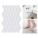 Adesivi antiscivolo ondulati per box doccia, strisce 18 x 1,3 cm, bianchi, prevenzione delle cadute su pavimenti bagnati 2
