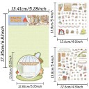 Adesivi creativi con sfondo caffè dei topi 12,6x13,8 cm e 13,41x17,35 cm fogli adesivi colorati per creare decorazioni 4