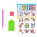 Adesivi di diamante Unicorno e motivi arcobaleno 12 pz set creativo pietre colorate per creare immagini per bambini 1
