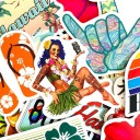 Adesivi Hawaii 50 pz E298 3