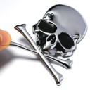 Adesivo 3D metálico de skull para carro 2