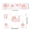Adesivo da parete 150 x 120 cm Orsetto su nuvoletta rosa e palloncino Vinile opaco traslucido Decorazione per la stanza dei bambini Grande decorazione 2