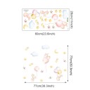 Adesivo da parete 77 x 77 cm Coniglietti con palloncini Decorazione murale traslucida per bambini in vinile opaco Delicata e adorabile decorazione per la stanza 2