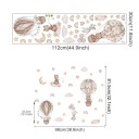 Adesivo da parete 98 x 81,5 cm Orsetto con coniglietto in palloncini marroni Decorazione murale per bambini traslucida in vinile opaco Delicata e adorabile decorazione della stanza 2