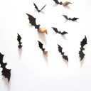 Adesivo da parete pipistrello nero Halloweenská decorazione adesivo 3D nero da parete di diverse dimensioni Accessorio decorativo spaventoso Decorazione di Halloween 120 pezzi 3