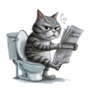 Adesivo divertente per WC con motivo di gatto 25 cm decorazione in PVC impermeabile per un aspetto originale 1