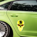 Adesivo per auto teschio giallo 2