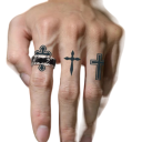 Adesivos de tatuagem temporária à prova de água com motivo de cruz Pequena tatuagem para dedos, ombros e pescoço Tatuagem minimalista de longa duração 2