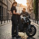 Αδιάβροχα παντελόνια μοτοσικλέτας Unisex Ελαστική μέση και τσέπες με φερμουάρ Υλικό PU και TPU Μαύρα με λευκή ρίγα Παντελόνια βροχής 4