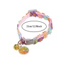 Adjustable Collar for Cats and Small Dogs 33 cm Colourful Floral Collar with Bell Safety Buckle Decorative Pendant 5