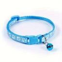 Adjustable Colourful Cat Collar with Bell Safety Fastening Paw Print Width 1 cm Length 19 x 32 cm 2
