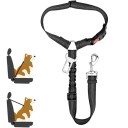 Adjustable Dog Seat Belt for Cars Universal Attachment Around Headrest or Seatbelt Lock Sturdy Polyester Strap 3