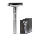 Adjustable Silver Shaving Razor with 5 Blades Manual Razor with 6 Blade Adjustment Levels Luxury Shaving Razor with Stand 10.8 cm x 5 cm x 1.3 cm 1