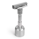 Adjustable Silver Shaving Razor with 5 Blades Manual Razor with 6 Blade Adjustment Levels Luxury Shaving Razor with Stand 10.8 cm x 5 cm x 1.3 cm 2