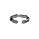 Adjustable Size Open Wave Ring Silver Colour Zinc Alloy Trendy Minimalist Women's Ring Fashion Jewellery 3