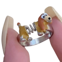 Adjustable Size Spring Women's Ring in the Shape of a Dachshund Aluminium Alloy Stainless Steel Jewellery for Dog Lovers Stylish Jewellery 2