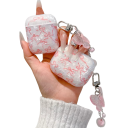 Adorável capa para AirPods 4 com padrão de laço brilhante, capa protetora cristalina e macia contra poeira, arranhões e impactos 2