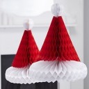 Adorno de papel gorro de Papá Noel 3 uds. 1