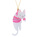 Adorno navideño colgante con gato 4,4 x 9 cm Lindo colgante para el árbol Puertas y regalo Adorno navideño y de Año Nuevo para amantes 7