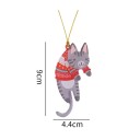 Adorno navideño colgante con gato 4,4 x 9 cm Lindo colgante para el árbol Puertas y regalo Adorno navideño y de Año Nuevo para amantes de los gatos 6