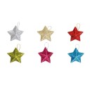 Adornos brillantes multicolores para Navidad, estrellas doradas para árbol de Navidad, adornos para árbol de Navidad, estrellas colgantes, estrellas plateadas para colgar, 5 x 5 cm, 6 unidades 4