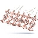 Adornos navideños para el árbol Caramelos Set de 6 pcs 9,5 x 4 cm Brillantes con espiral brillante Con cuerda Decoración para Navidad 12