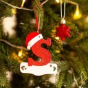 Adornos para árbol de Navidad con letras Letras acrílicas para árbol de Navidad Adornos navideños Letras colgantes para el árbol Letras colgantes rojas 10 cm 19