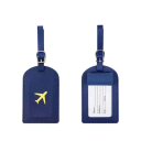 Adressetikett för resväska med skrivfält 11×7 cm PU-läder identifikationsbricka för bagage vid resor 3