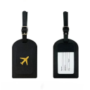 Adressetikett för resväska med skrivfält 11×7 cm PU-läder identifikationsbricka för bagage vid resor 1
