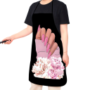Adult Apron 50x75 cm Sleeveless Kitchen Apron with Nail Design Cosmetics Cooking Clothing Protection Neck Tie 3