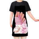Adult Apron 50x75 cm Sleeveless Kitchen Apron with Nail Design Cosmetics Cooking Clothing Protection Neck Tie 4