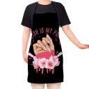 Adult Apron 50x75 cm Sleeveless Neck Tie Nail Design Cosmetics Nail Polish Painting Kitchen Cooking Creative 3