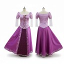 Adult Princess Costume Long Purple Dress with Lacing and Lace Ruffled Sheer Sleeves Polyester For Carnival and Cosplay 1
