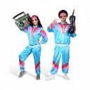Adult Retro Tracksuit Costume Glossy Zip-Up Jacket and Trousers Polyester 80s Style For Parties and Carnivals 1