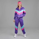 Adult Retro Tracksuit Costume Glossy Zip-Up Jacket and Trousers Polyester 80s Style For Parties and Carnivals 5