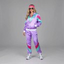 Adult Retro Tracksuit Costume Glossy Zip-Up Jacket and Trousers Polyester 80s Style For Parties and Carnivals 6