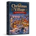Adventi naptár 24 karácsonyi figurával Havas házak és boltok Karácsonyi falu Templom pékség és posta Dekoráció polcra és ajándék 5