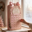 Adventi naptár 24 karácsonyi figurával Masnis figurák Coquette stílus Medvelek, hattyú és balettcipők Világos rózsaszín Karácsonyi dekoráció 2