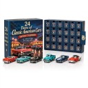 Adventní kalendář s autíčky 24 klasických amerických aut Die-cast modely Krabice s očíslovanými šuplíčky Pro sběratele i milovníky veteránů 2